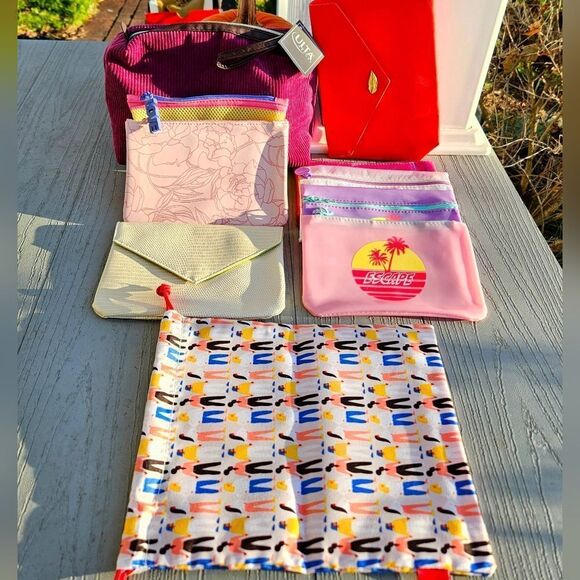 Makeup bag bundle 10 new zip & drawstring bags ipsy & ulta - Picture 6 of 14